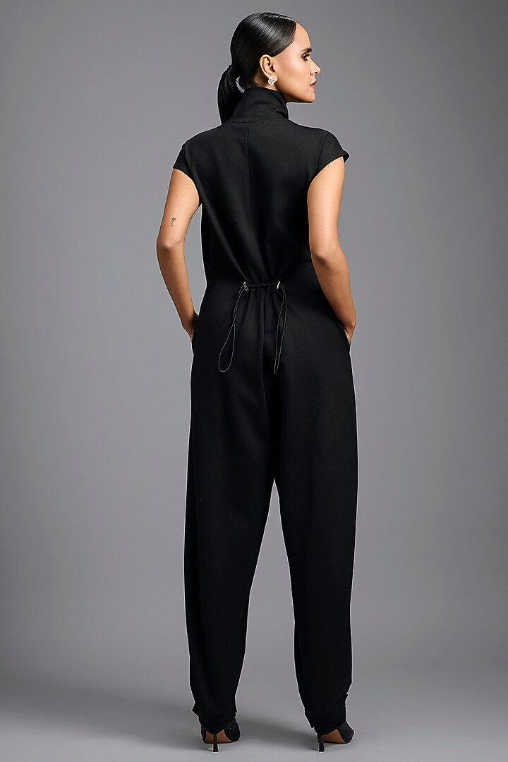 Black Ponte Roma Jumpsuit by Deepika Arora at Pernia's Pop Up Shop