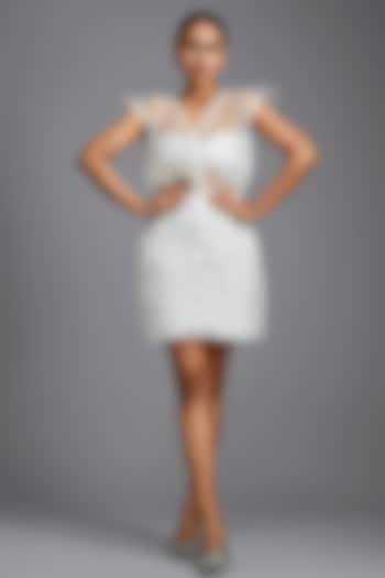 White Organza Structured Top by Deepika Arora at Pernia's Pop Up Shop