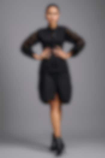 Black Cotton Shirt Summer Dress by Deepika Arora at Pernia's Pop Up Shop