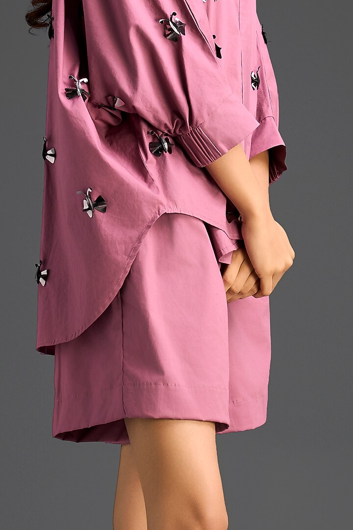 Pink Cotton Hand Embellished Co-Ord Set by Deepika Arora at Pernia's Pop Up Shop