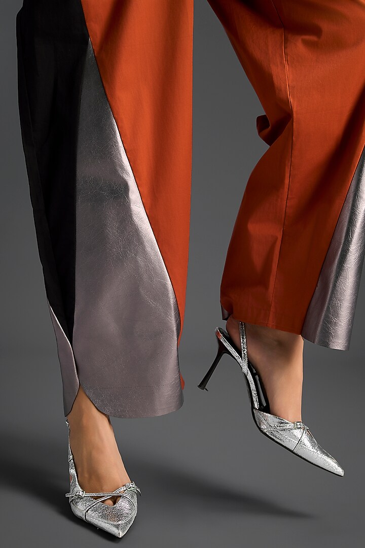 Rust Cotton Color-Blocked Jumpsuit by Deepika Arora at Pernia's Pop Up Shop