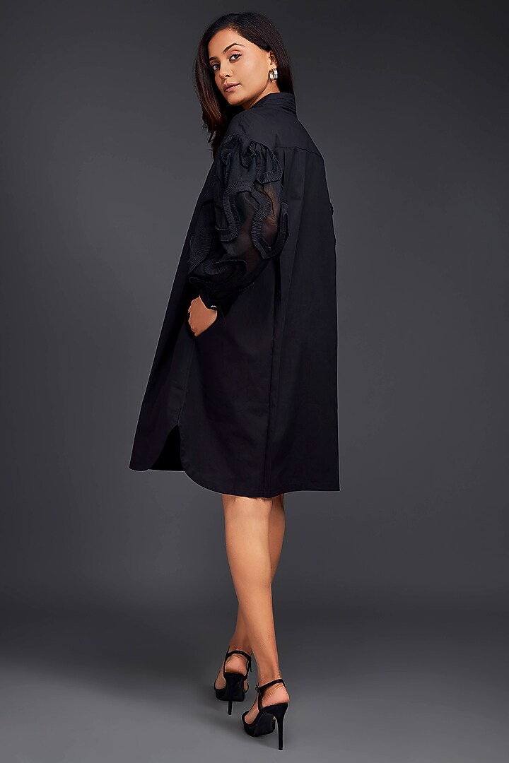 Black Cotton Summer Dress by Deepika Arora at Pernia's Pop Up Shop