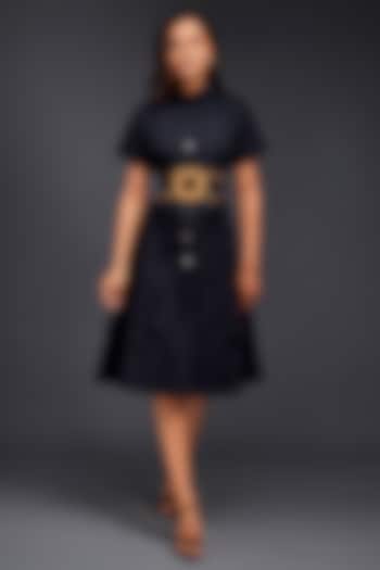 Black Cotton A-Line Summer Dress by Deepika Arora at Pernia's Pop Up Shop