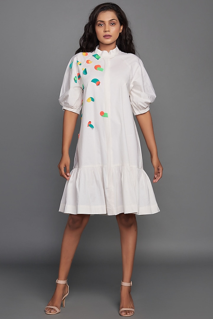 White Cotton Mini Dress by Deepika Arora at Pernia's Pop Up Shop 2025