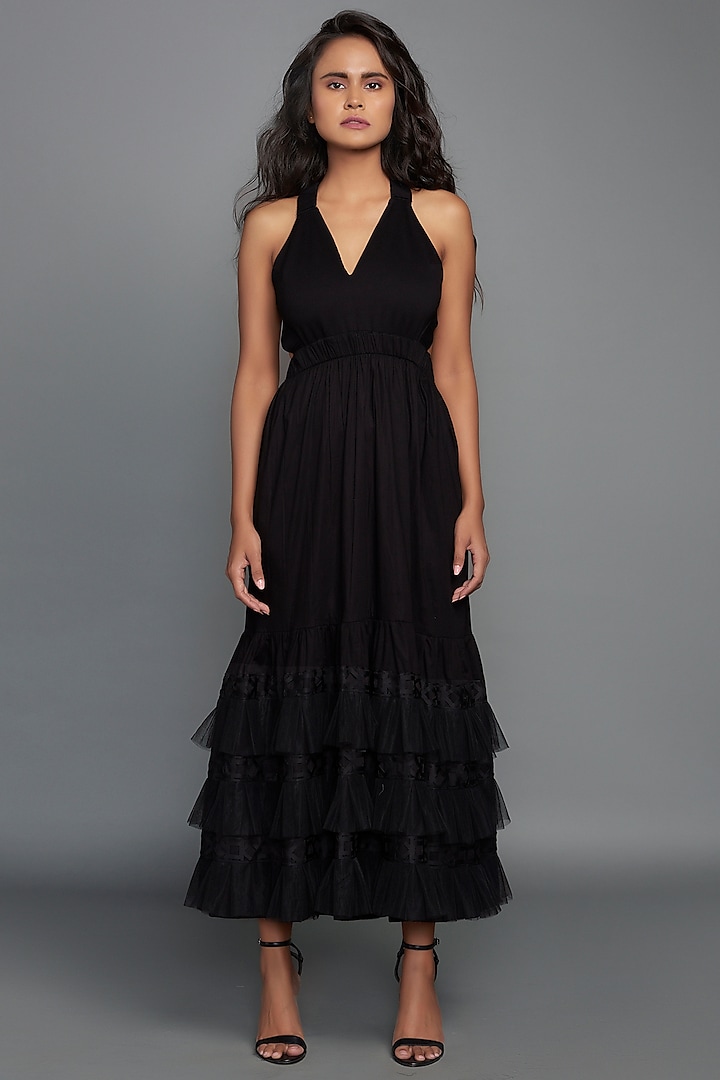 Black Layered Dress by Deepika Arora