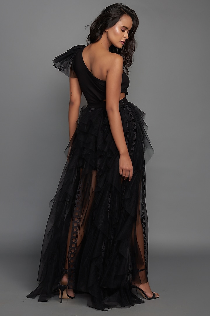 Black One Shoulder Summer Dress by Deepika Arora at Pernia's Pop Up Shop