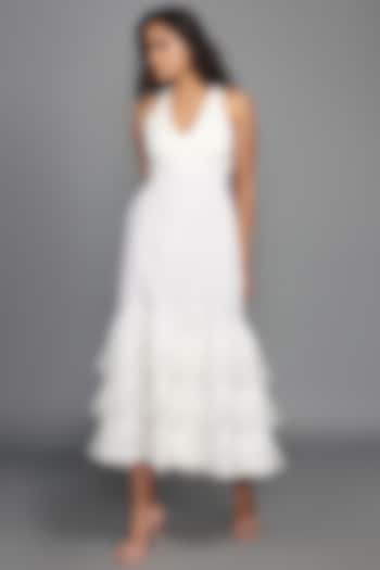 White Layered Summer Dress by Deepika Arora at Pernia's Pop Up Shop