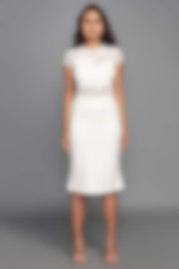 White Bodycon Skirt Set by Deepika Arora
