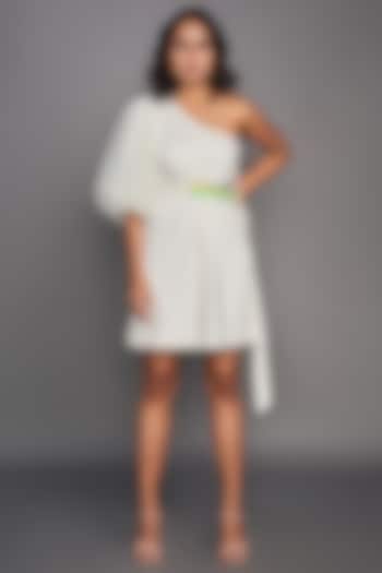 White One-Shoulder Summer Dress by Deepika Arora at Pernia's Pop Up Shop