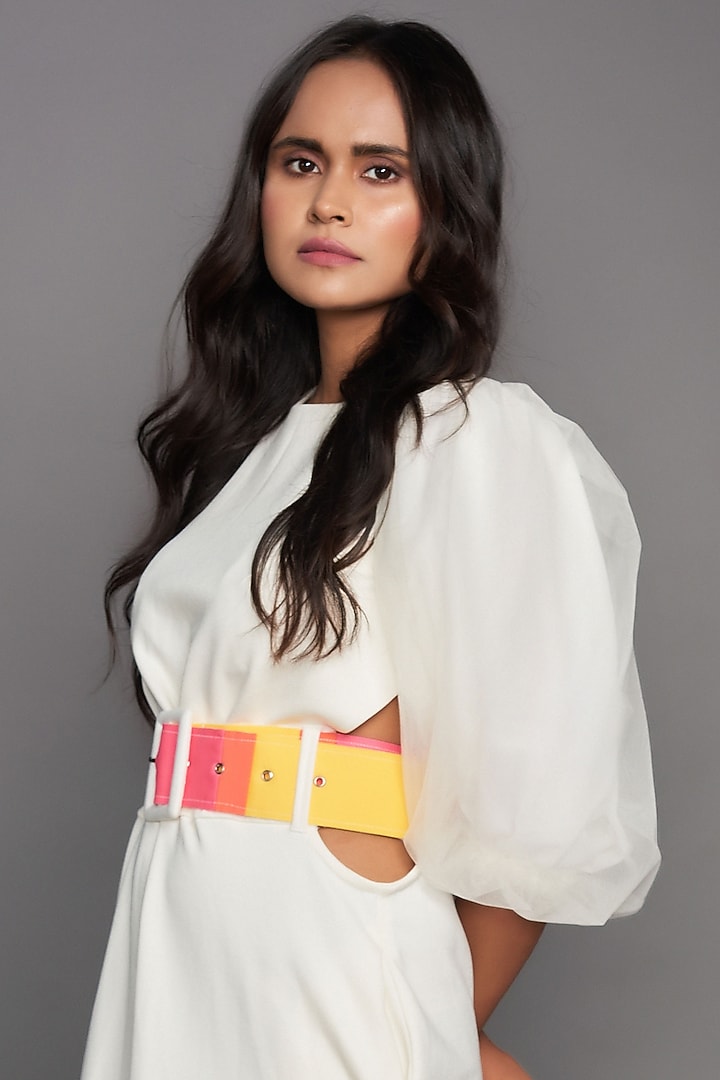 White Cotton Midi Summer Dress by Deepika Arora at Pernia's Pop Up Shop