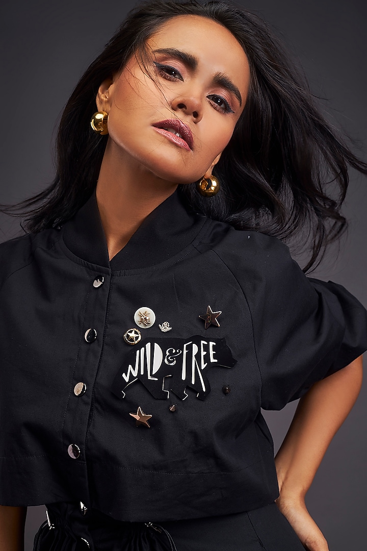 Black Cotton Jumpsuit by Deepika Arora at Pernia's Pop Up Shop