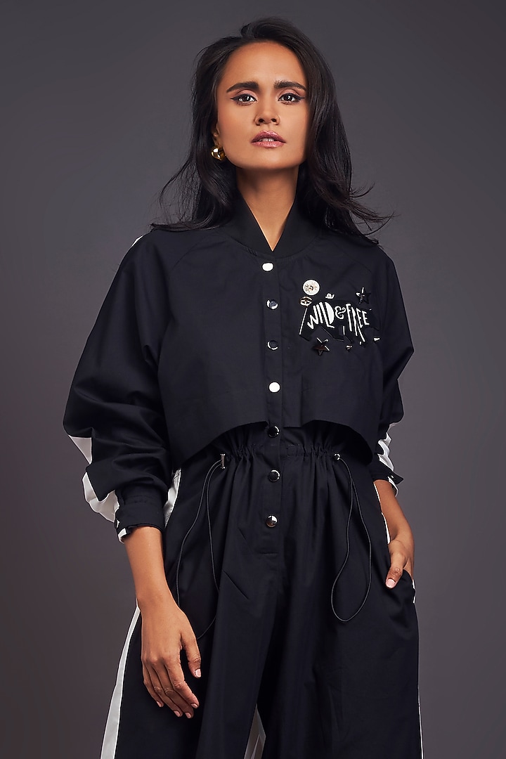 Black & White Cotton Jumpsuit by Deepika Arora at Pernia's Pop Up Shop