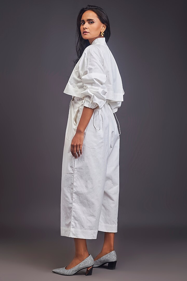 White Cotton Jumpsuit by Deepika Arora at Pernia's Pop Up Shop