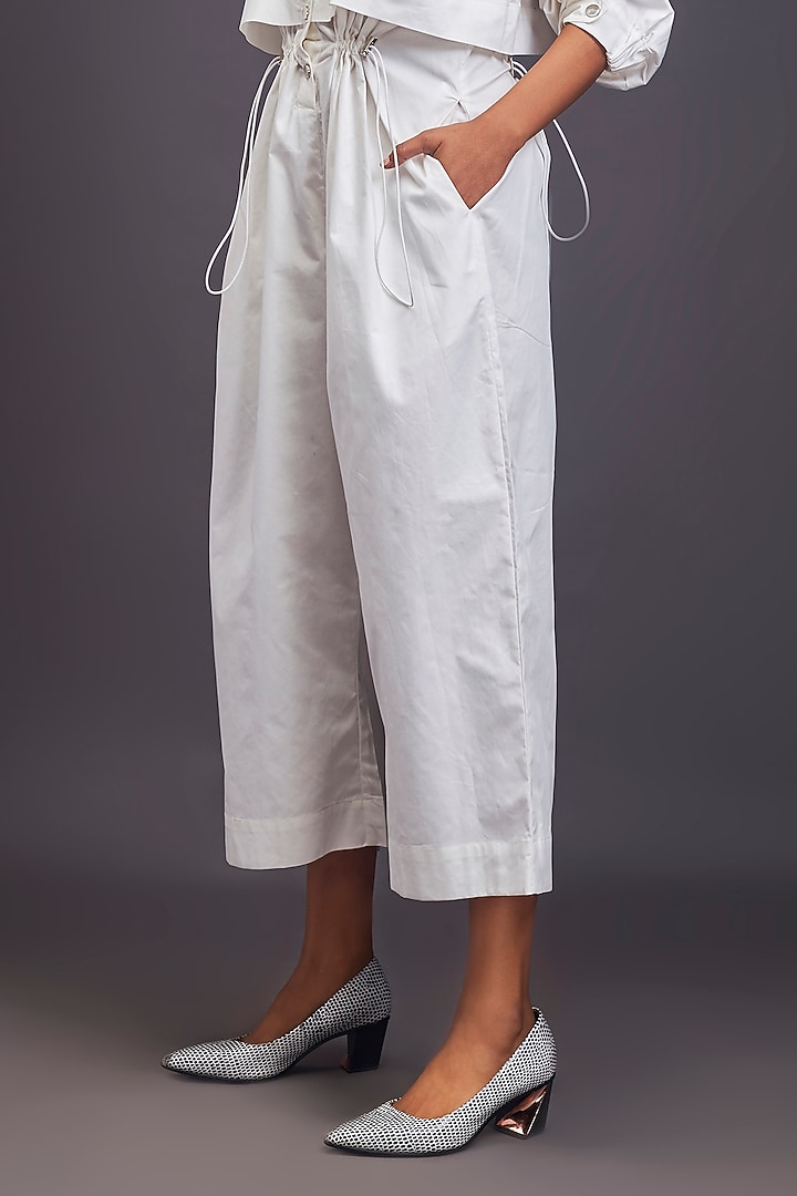 White Cotton Jumpsuit by Deepika Arora at Pernia's Pop Up Shop