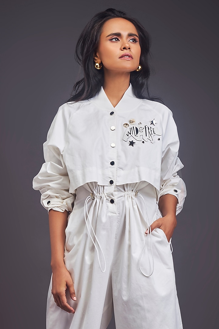 White Cotton Jumpsuit by Deepika Arora at Pernia's Pop Up Shop