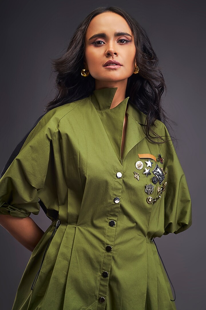 Green Cotton Summer Dress by Deepika Arora at Pernia's Pop Up Shop