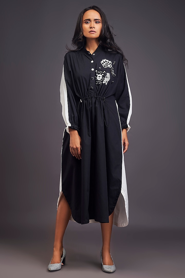 Black & White Cotton Oversized Dress by Deepika Arora at Pernia's Pop Up Shop