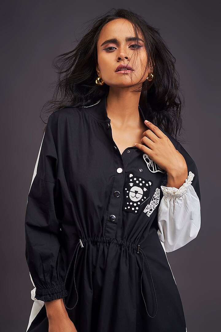 Black & White Cotton Oversized Summer Dress by Deepika Arora at Pernia's Pop Up Shop