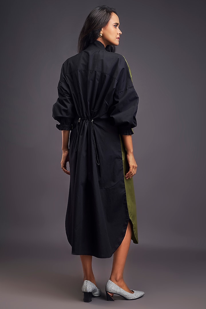 Green & Black Cotton Oversized Summer Dress by Deepika Arora at Pernia's Pop Up Shop