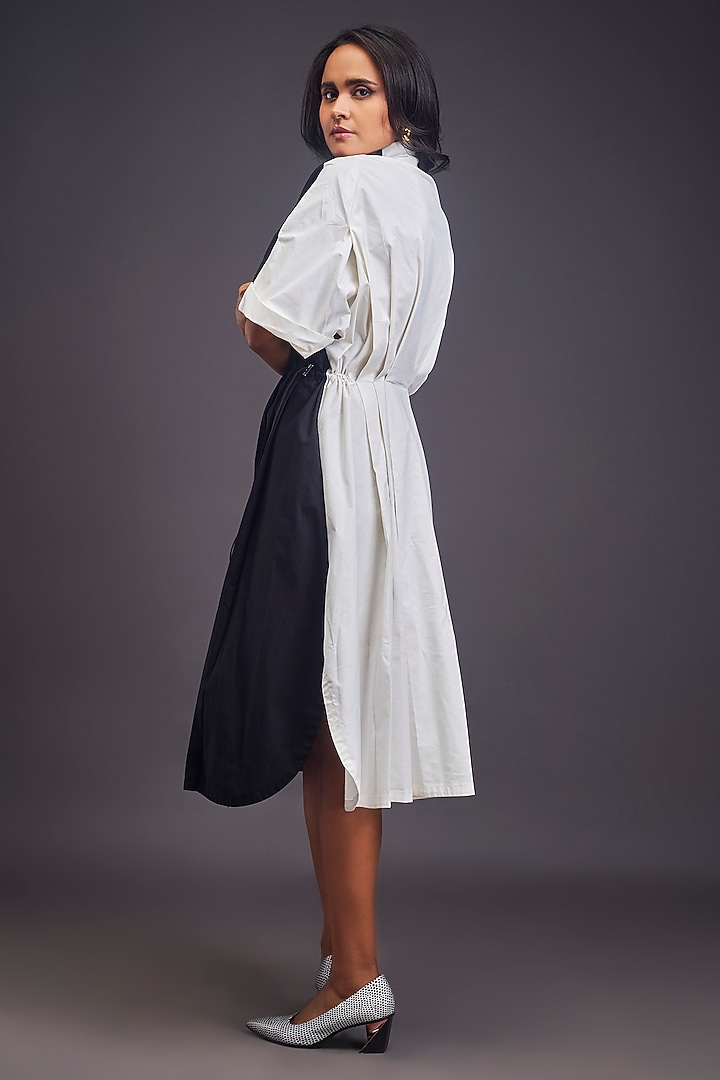 Black & White Patchwork Oversized Summer Shirt Dress by Deepika Arora at Pernia's Pop Up Shop