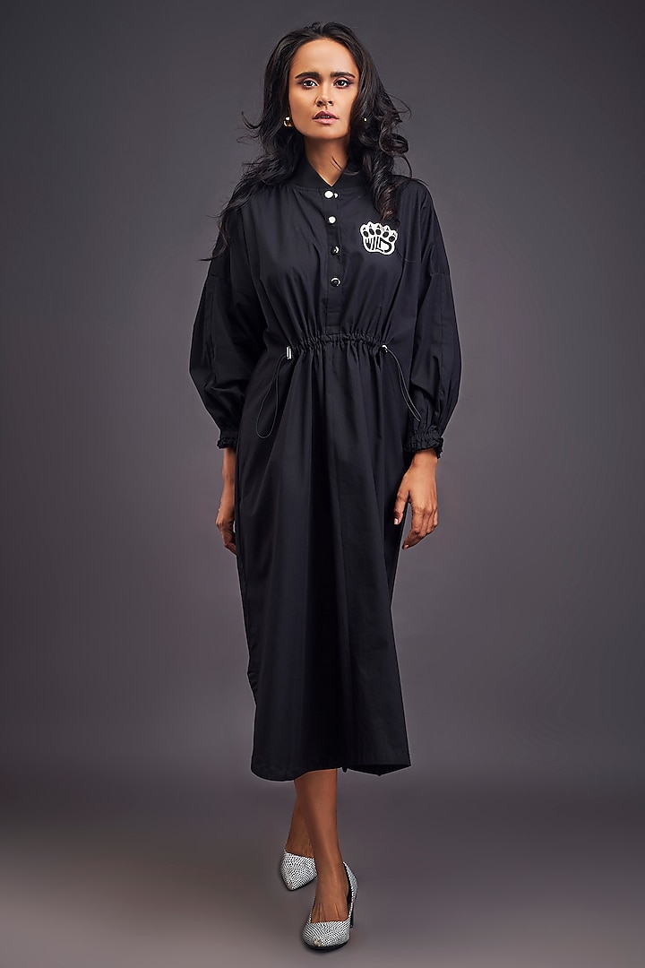 Black Cotton Oversized Dress by Deepika Arora at Pernia's Pop Up Shop