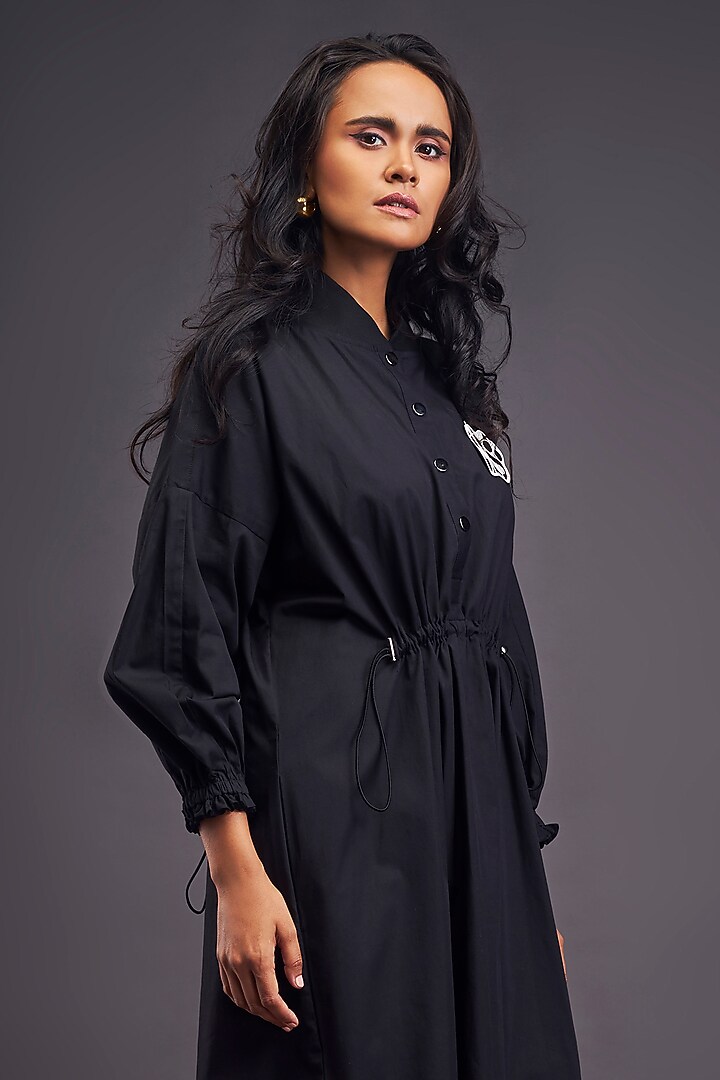 Black Cotton Oversized Summer Dress by Deepika Arora at Pernia's Pop Up Shop