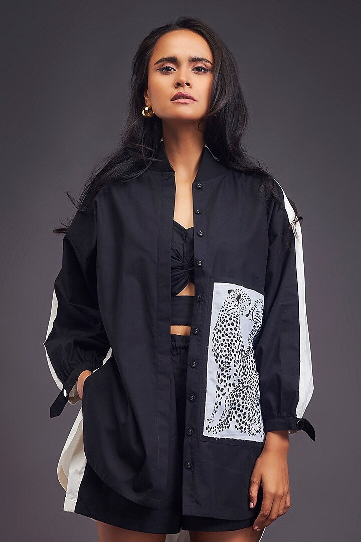 Black & White Cotton Patch Work Co-Ord Set by Deepika Arora at Pernia's Pop Up Shop
