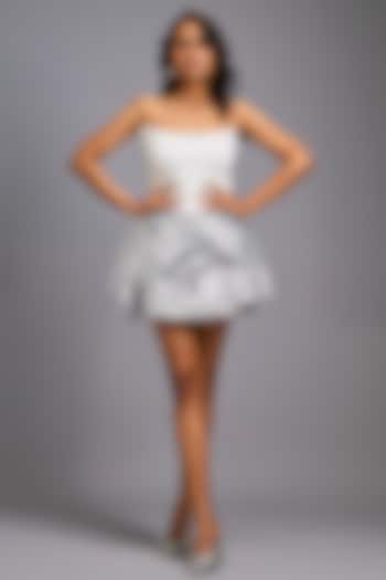 White Roma Strapless Mini Vacation Dress by Deepika Arora at Pernia's Pop Up Shop