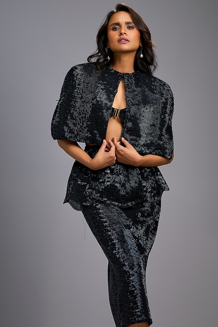 Black Roma Co-Ord Set by Deepika Arora at Pernia's Pop Up Shop