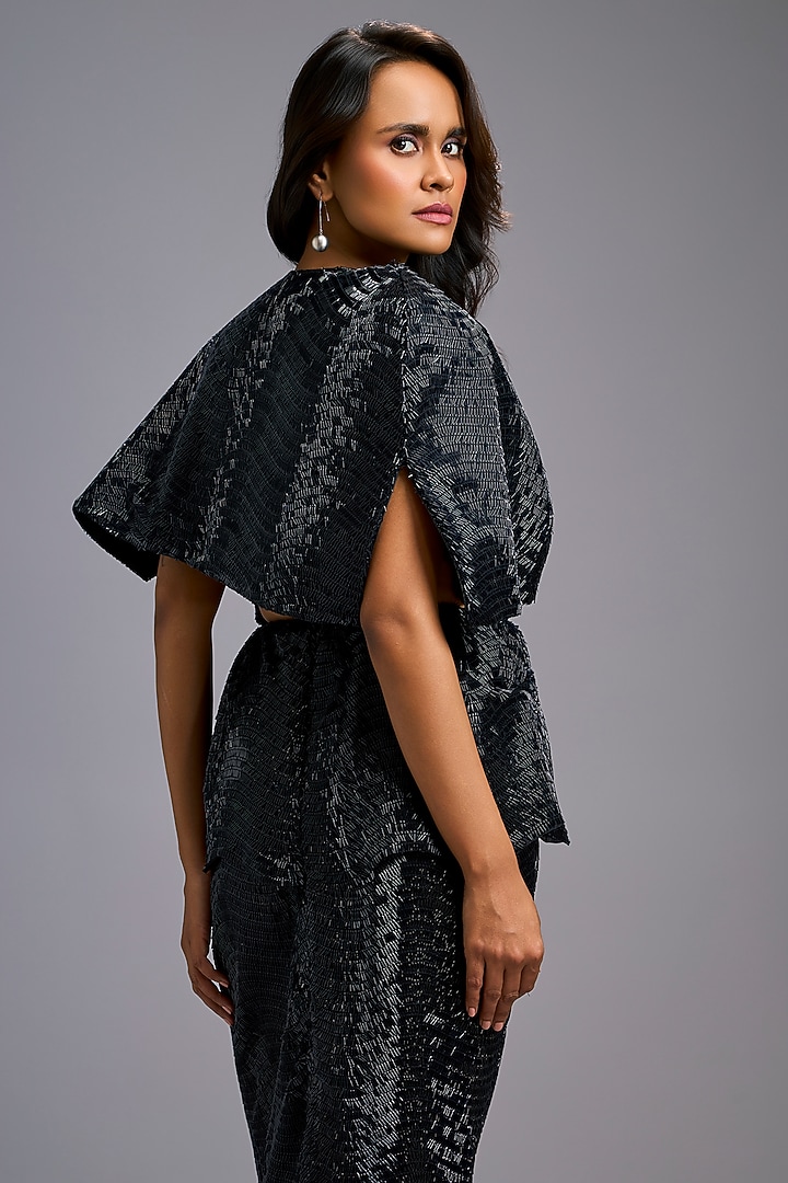 Black Roma Co-Ord Set by Deepika Arora at Pernia's Pop Up Shop