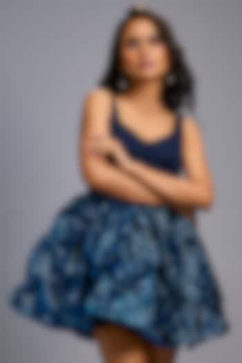 Navy Blue Roma Mini Vacation Dress by Deepika Arora at Pernia's Pop Up Shop