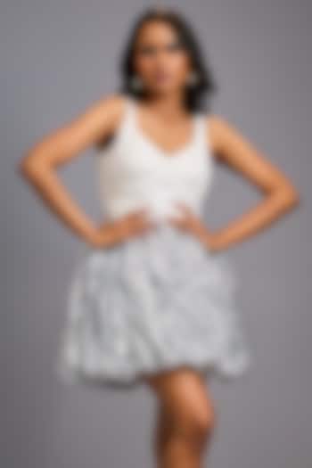 White Roma Mini Vacation Dress by Deepika Arora at Pernia's Pop Up Shop