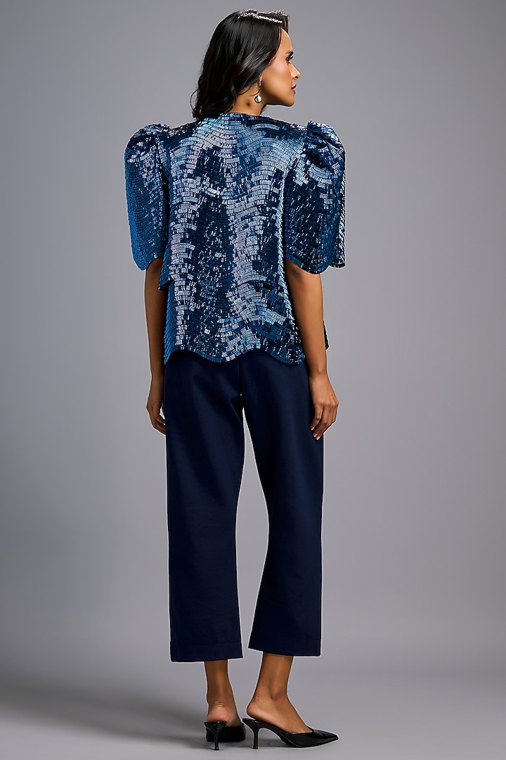 Navy Blue Roma Co-Ord Set by Deepika Arora at Pernia's Pop Up Shop