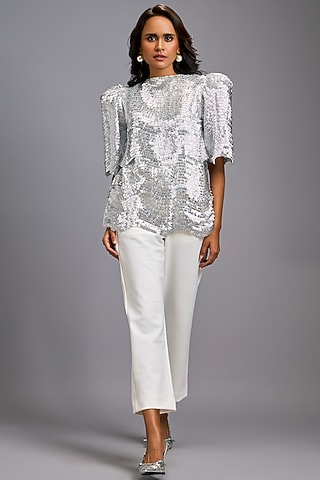 White Roma Co-Ord Set by Deepika Arora