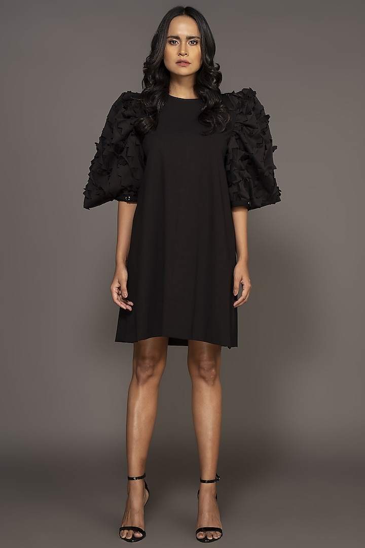 Black Roma Shift Dress by Deepika Arora at Pernia's Pop Up Shop