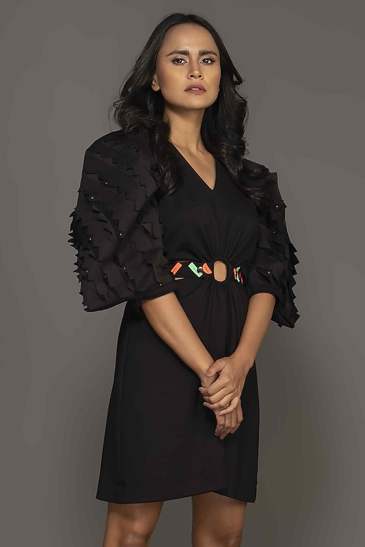 Black Roma Cutout Summer Dress by Deepika Arora at Pernia's Pop Up Shop