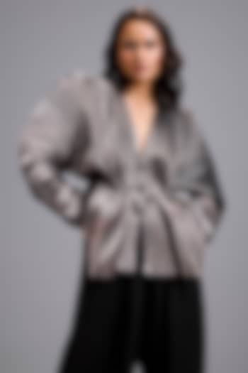 Gunmetal Metallic Top by Deepika Arora at Pernia's Pop Up Shop