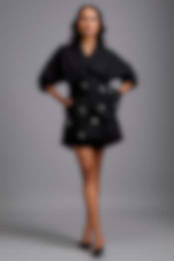 Black Cotton Playsuit by Deepika Arora at Pernia's Pop Up Shop