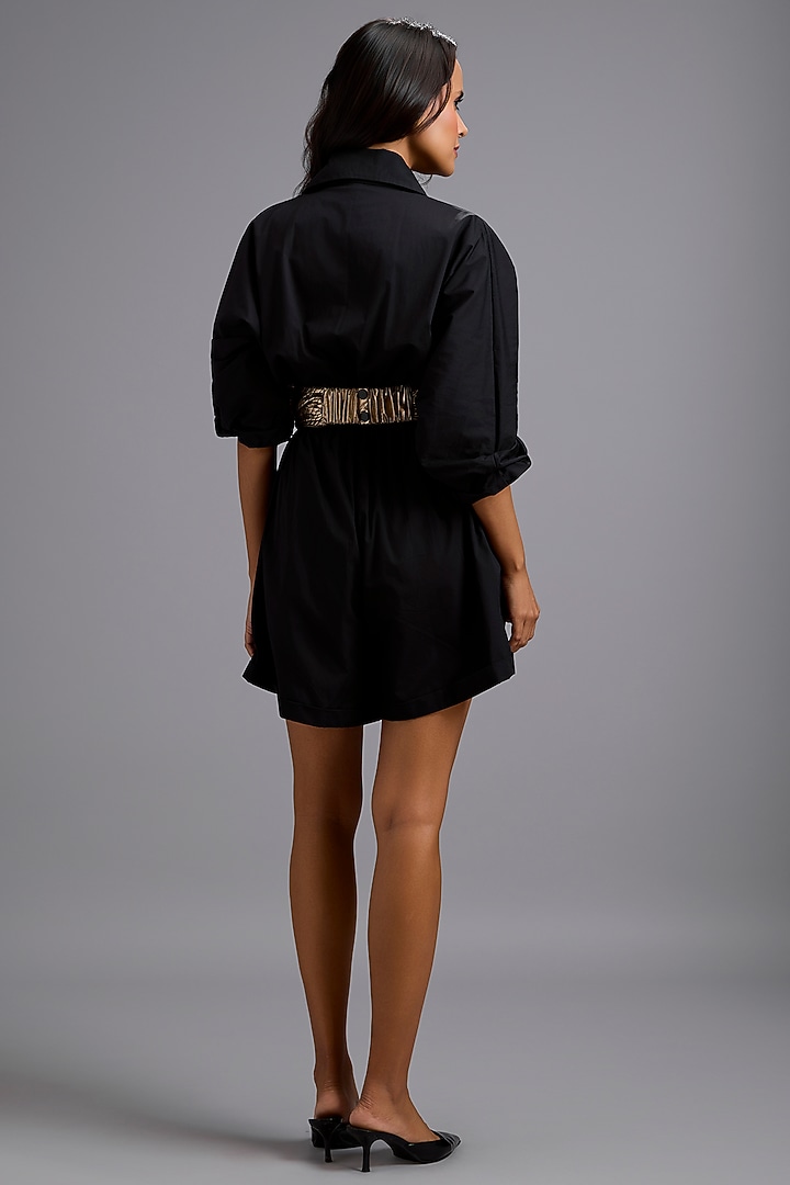 Black Cotton Playsuit by Deepika Arora at Pernia's Pop Up Shop