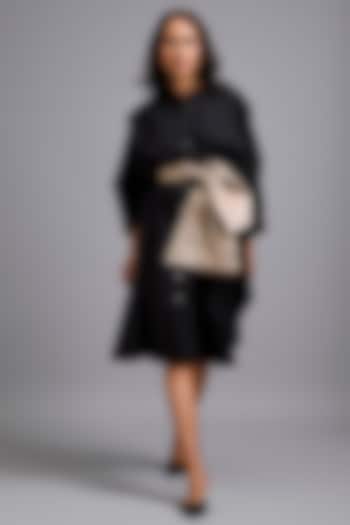 Black Cotton Midi Summer Dress by Deepika Arora at Pernia's Pop Up Shop