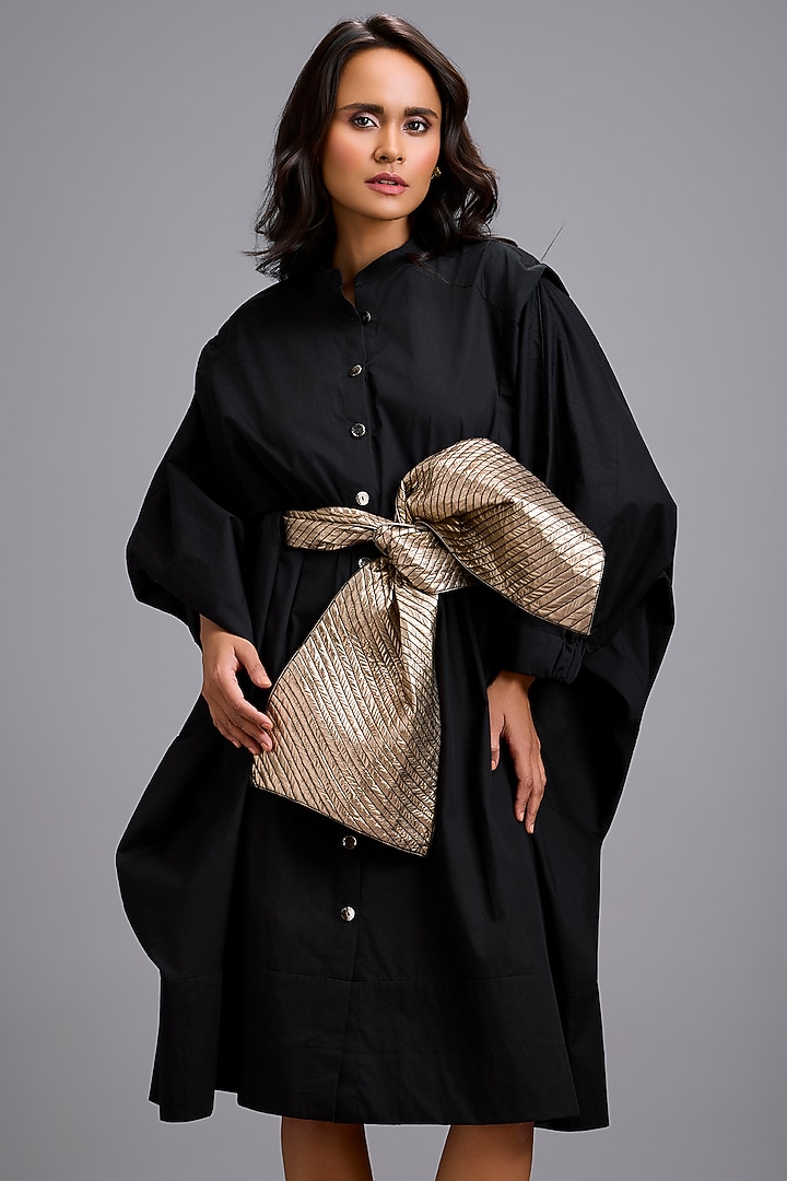 Black Cotton Midi Summer Dress by Deepika Arora at Pernia's Pop Up Shop