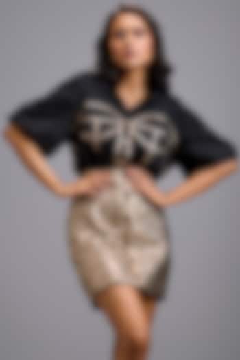 Black Cotton Shirt by Deepika Arora at Pernia's Pop Up Shop