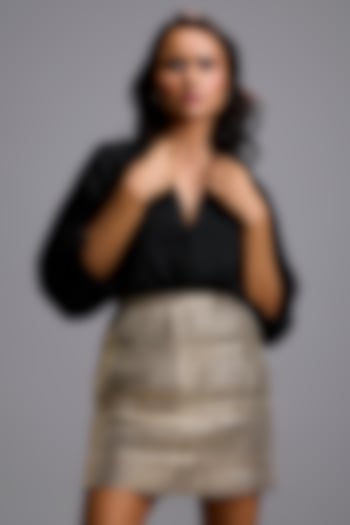 Black Linen Oversized Shirt by Deepika Arora at Pernia's Pop Up Shop