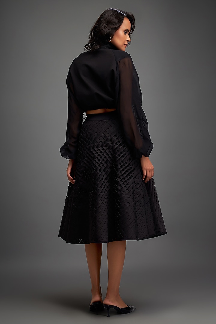 Black Vegan Leather Co-Ord Set by Deepika Arora at Pernia's Pop Up Shop