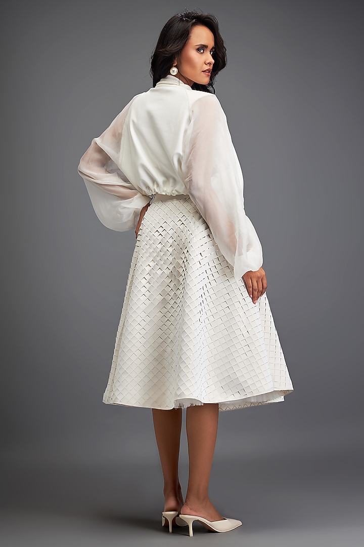 White Vegan Leather Co-Ord Set by Deepika Arora at Pernia's Pop Up Shop