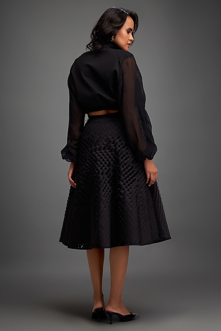 Black Ponte Roma Bomber Jacket by Deepika Arora at Pernia's Pop Up Shop