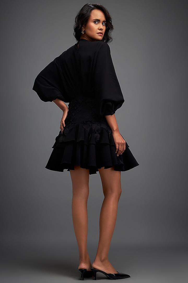 Black Rozella Crepe Summer Dress by Deepika Arora at Pernia's Pop Up Shop