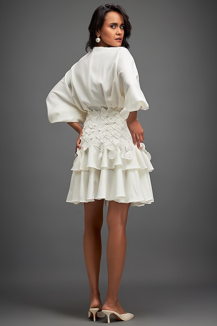 White Rozella Crepe Summer Dress by Deepika Arora at Pernia's Pop Up Shop