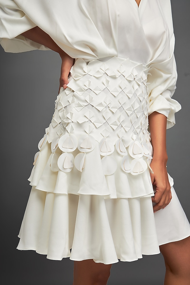 White Rozella Crepe Summer Dress by Deepika Arora at Pernia's Pop Up Shop