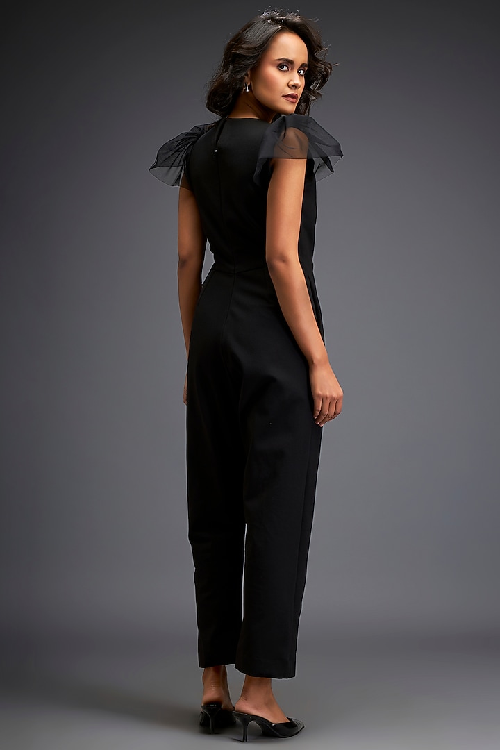 Black Ponte Roma Jumpsuit by Deepika Arora at Pernia's Pop Up Shop